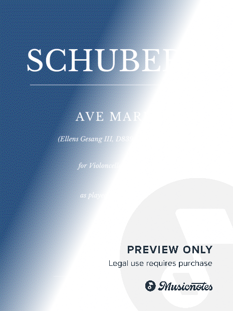Schubert: Ave Maria (Ellens Gesang III, D839, Op. 52 n º 6) for Violoncello and Piano - as played by YO YO MA