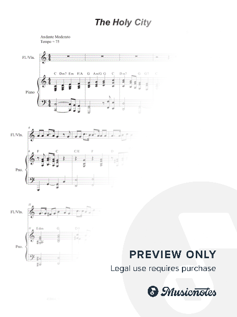 The Holy City (Flute or Violin solo and Piano)