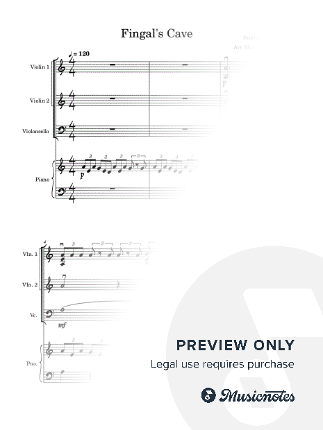 Fingal's Cave - Violin, Cello, Piano