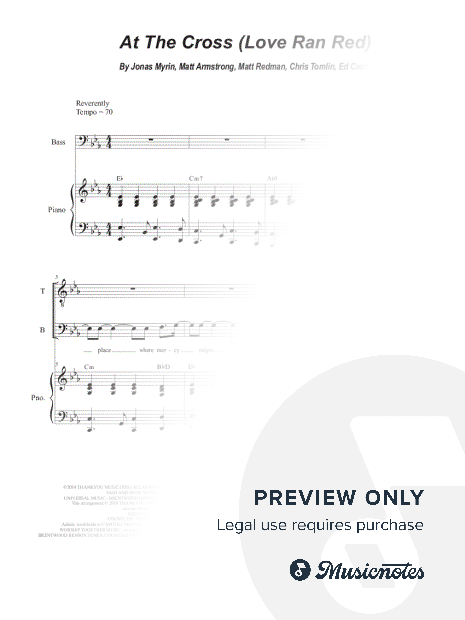 At the Cross (Love Ran Red) (2-part choir - (TB) (Easy Choir Version)