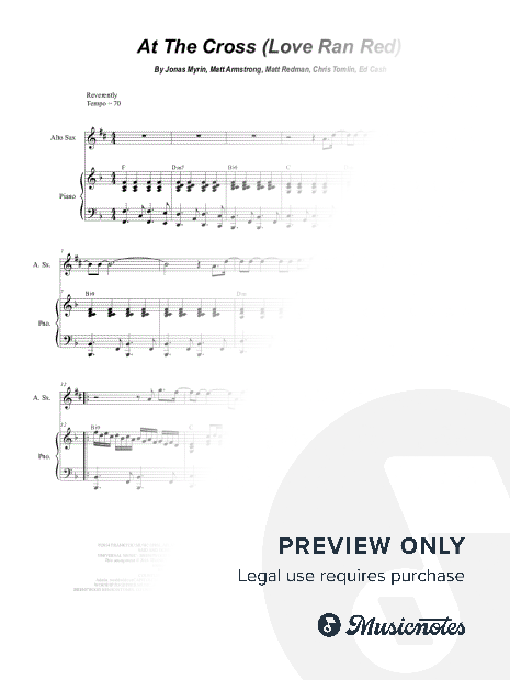 At the Cross (Love Ran Red) (Alto Saxophone and Piano)