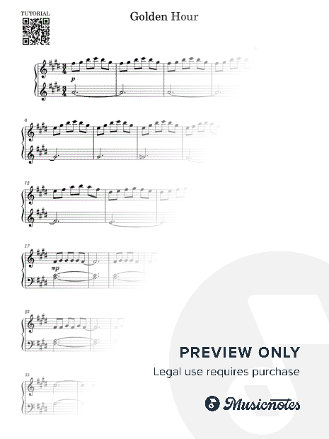 Golden Hour I JVKE I Easy Piano Tutorial I Sheet Music