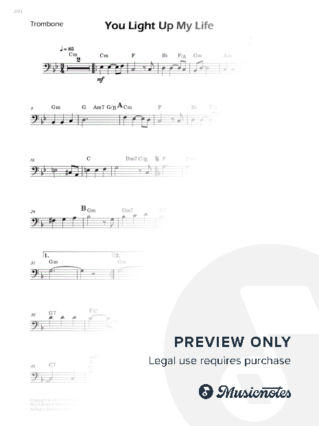 You Light Up My Life - Trombone Solo (W/Chords)