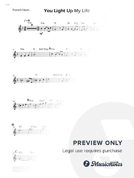 You Light Up My Life - French Horn Solo (W/Chords)