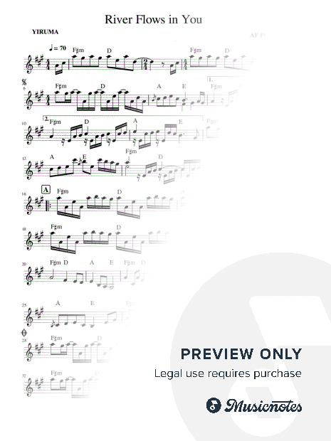 River Flows in You Piano easy version