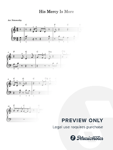 His Mercy Is More [Quick Learn Solo - Very Easy Beginner] (Matt Papa)