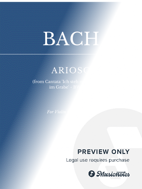 Arioso (from Cantata 'Ich steh mit einem Fuß im Grabe' - BWV 156) for Violin Solo and Piano