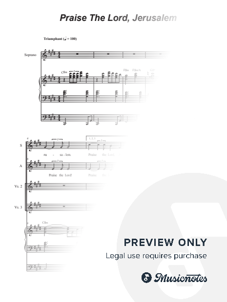 Praise The Lord, Jerusalem (2-part choir - (SA)