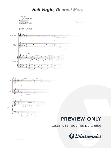 Hail Virgin, Dearest Mary (2-part choir - (SA)