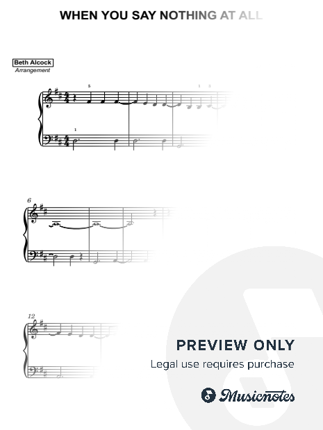 When You Say Nothing At All - easy piano