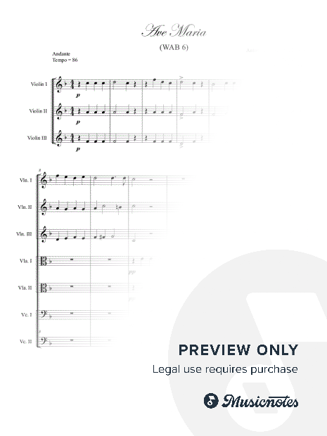 Ave Maria (WAB 6) (String Orchestra)