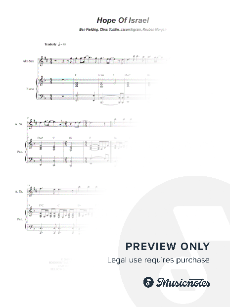Hope of Israel (Alto Saxophone and Piano)