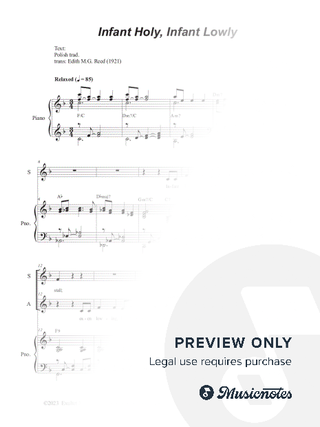 Infant Holy, Infant Lowly (Duet for Soprano and Alto solo)