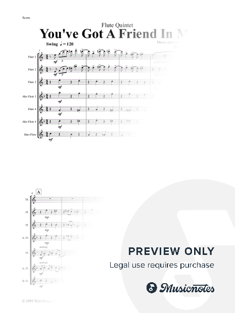 You've Got A Friend In Me - Flute Quintet - C