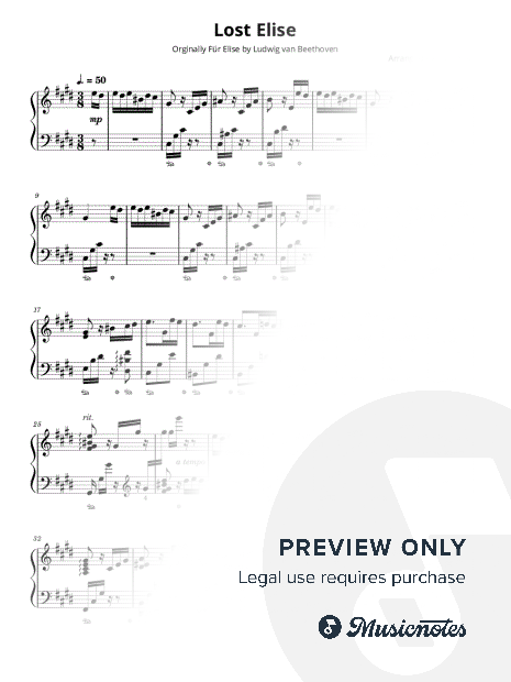 Lost Elise, originally Beethoven's Für Elise
