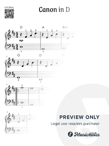 Canon in D - Pachelbel I Easy Piano Tutorial for Beginners Sheet Music I Level 3 / 10