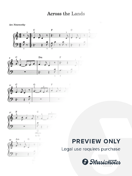 Across the Lands [Quick Learn Solo - Very Easy Beginner] (Getty/Townend)