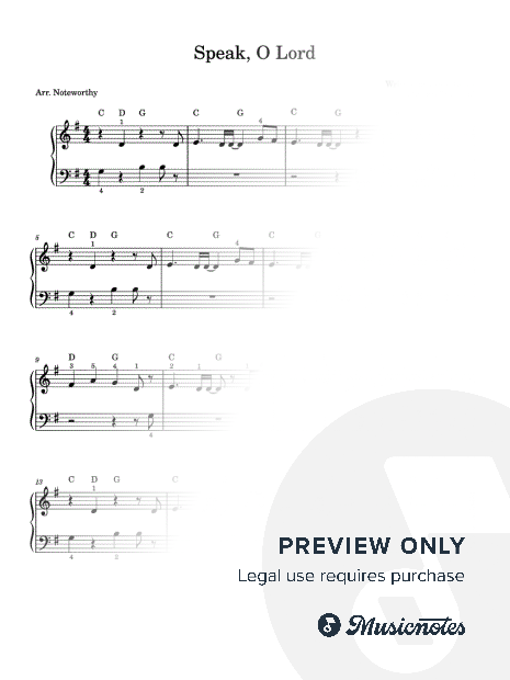 Speak, O Lord [Quick Learn Solo - Very Easy Beginner] (Getty/Townend)