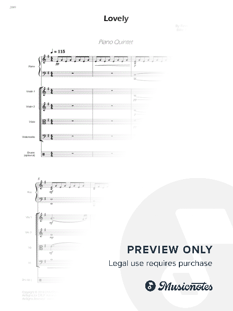 Lovely - Piano and String Quartet (Full Score and Parts)
