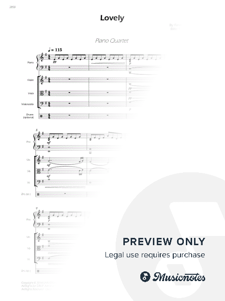 Lovely - Piano and String Trio (Full Score and Parts)