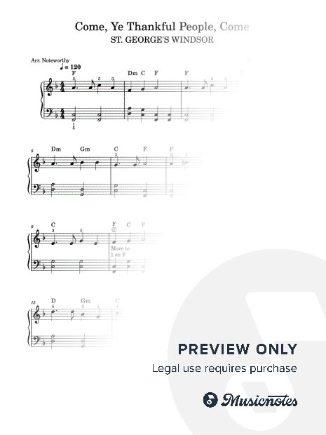 Come, Ye Thankful People, Come [Quick Learn Solo - Beginner] (George Elvey)
