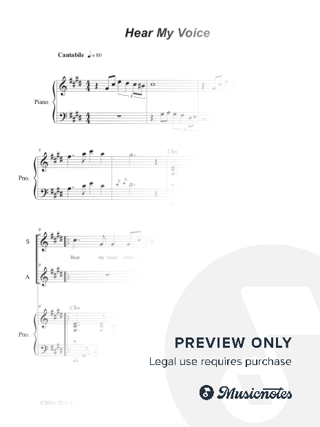 Hear My Voice (2-part choir - (SA)