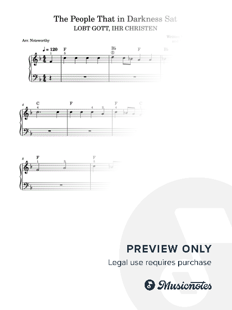 The People That in Darkness Sat [Quick Learn Solo - Very Easy Beginner] LOBT GOTT, IHR CHRISTEN