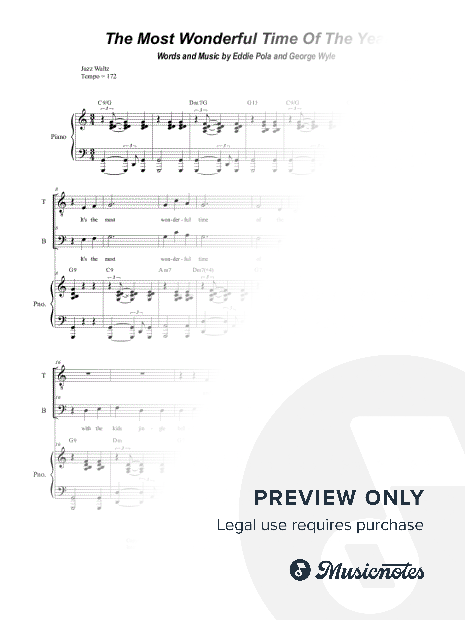 It's the Most Wonderful Time of the Year (Vocal Quartet - (SATB)
