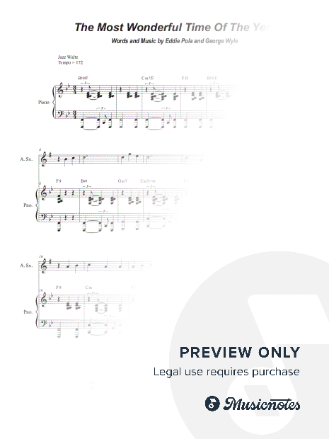 It's the Most Wonderful Time of the Year (Alto Saxophone and Piano)