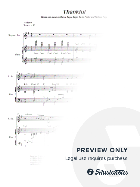 Thankful (Soprano Saxophone and Piano)