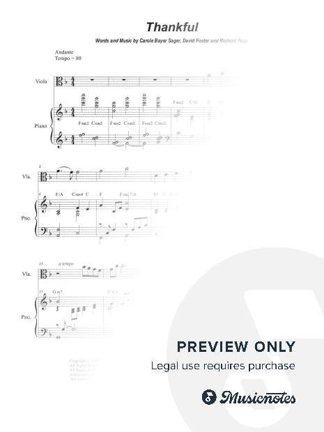 Thankful (Viola solo and Piano)
