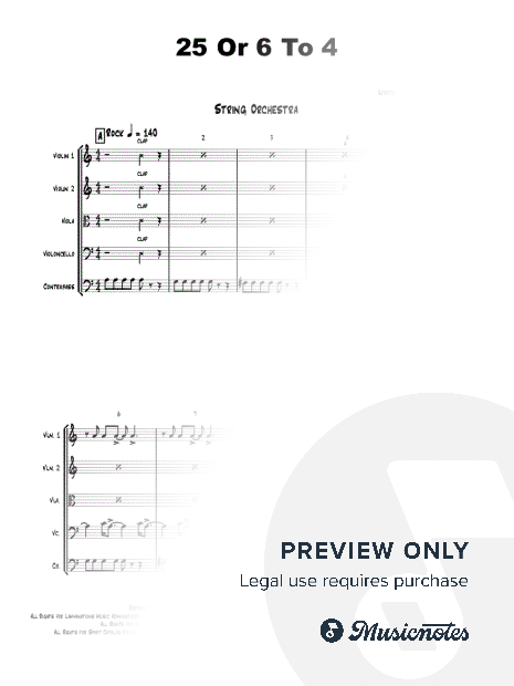 25 Or 6 To 4 - String Ensemble - C-Major