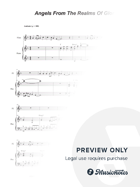 Angels From The Realms Of Glory (Flute solo and Piano)