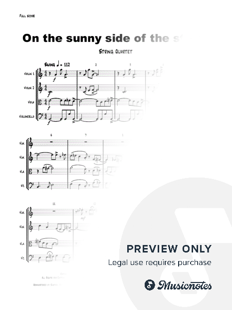 On the sunny side of the street - String Quartet - C