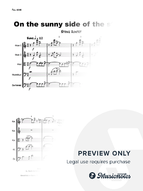 On the sunny side of the street - String Orchestra - C