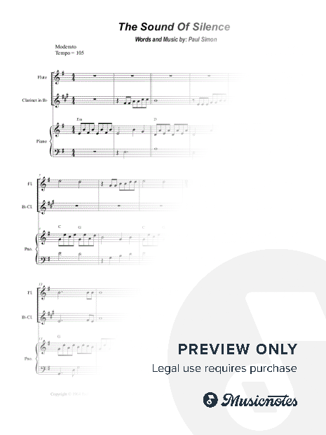 The Sound of Silence (Duet for Flute and Bb-Clarinet)