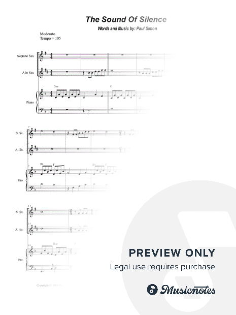 The Sound of Silence (Duet for Soprano and Alto Saxophone)