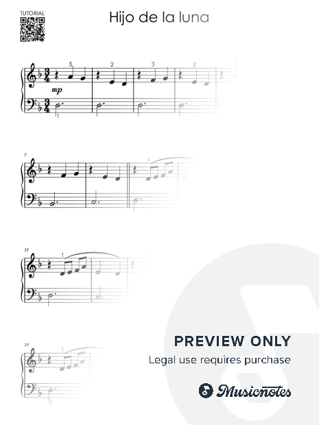 Hijo de la Luna - Mecano I Piano Tutorial Easy Sheet Music for Beginners