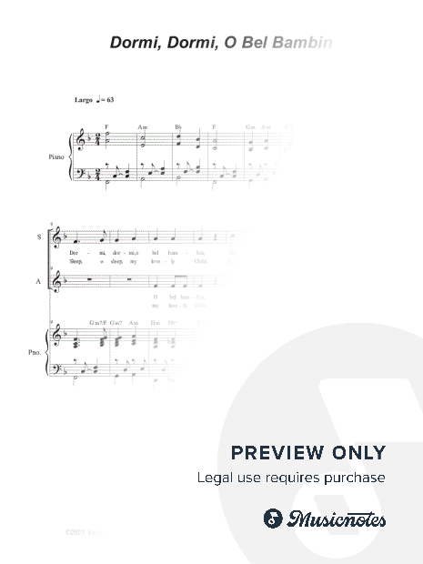 Dormi, Dormi, O Bel Bambin (2-part choir - (SA)