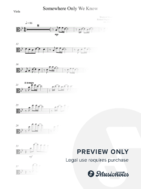 Somewhere Only We Know - Lily Allen - VIOLA (full version, original key)