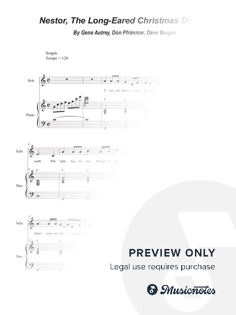 Nestor, the Long-Eared Christmas Donkey (Vocal solo with 2-part choir - (SA)
