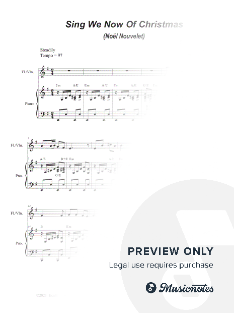Sing We Now Of Christmas (Noël Nouvelet) (Flute or Violin solo and Piano)