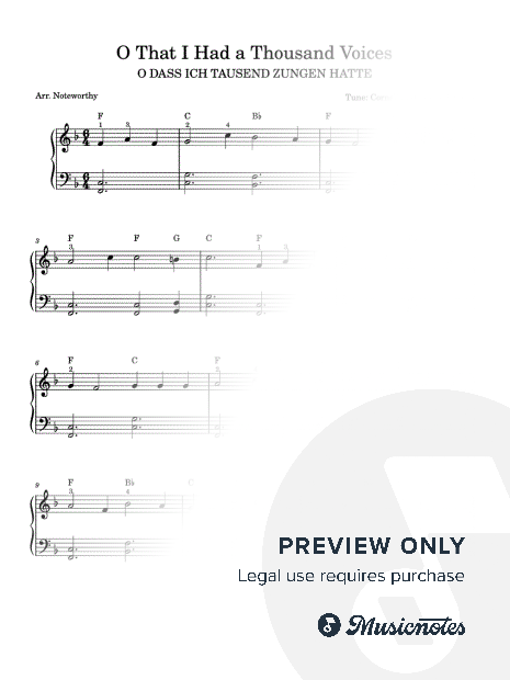 O That I Had a Thousand Voices [Quick Learn Solo - Beginner] (Dretzel) O DASS ICH TAUSEND ZUNGEN HATTE