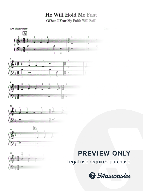 He Will Hold Me Fast [Quick Learn Solo - Very Easy Beginner] (Getty - Matt Merker) (When I Fear My Faith Will Fail)
