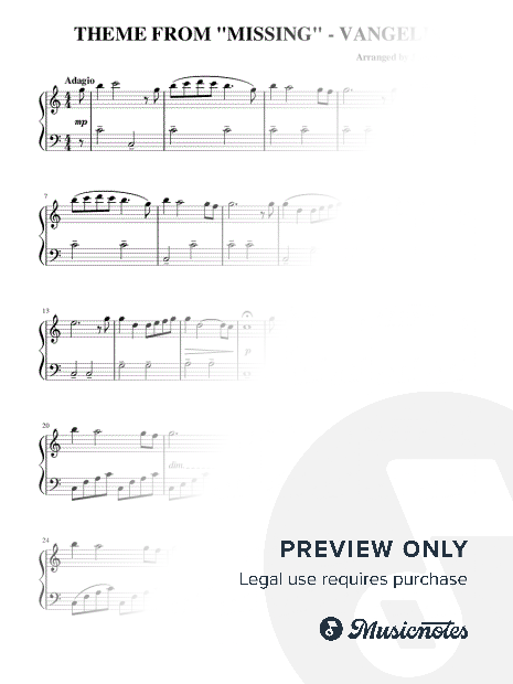 Main Theme from Missing  - Easy Piano Cover