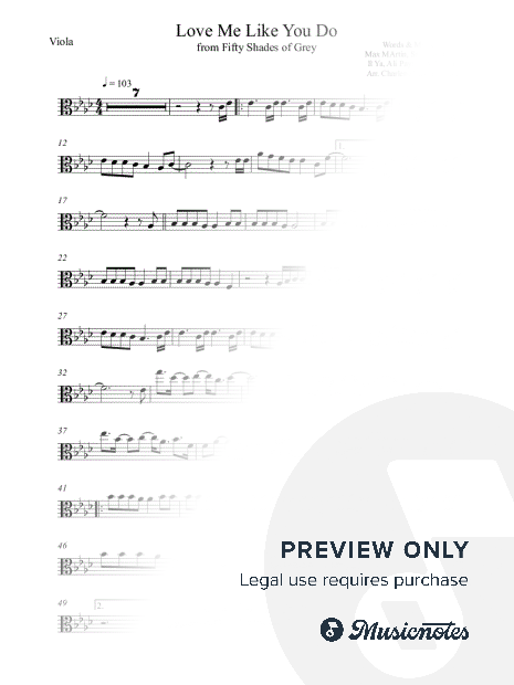 Love Me Like You Do - Ellie Goulding - VIOLA (full version, original key)