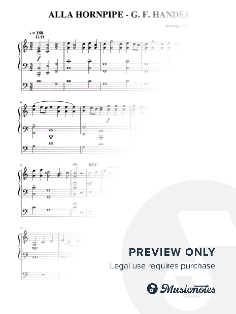 ALLA HORNPIPE (EASY ORGAN - C VERSION) - G. F. HANDEL
