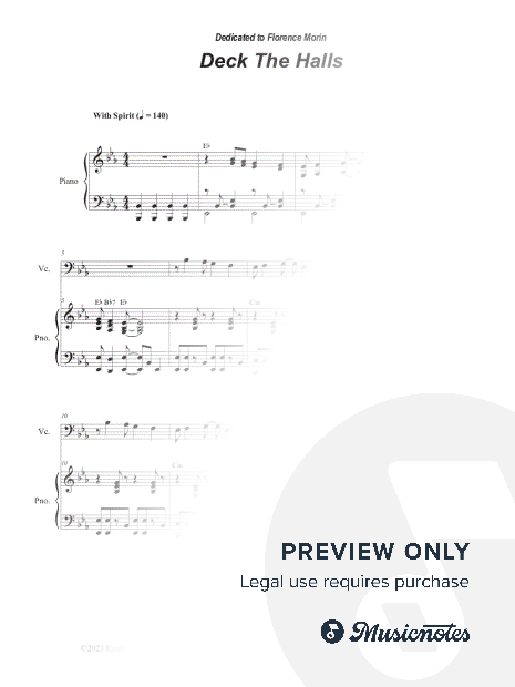 Deck The Halls (Cello solo and Piano)
