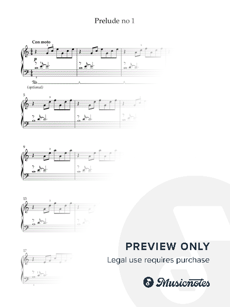 "Prelude No 1 in C" J.S.Bach- Solo Piano. Simplified Version