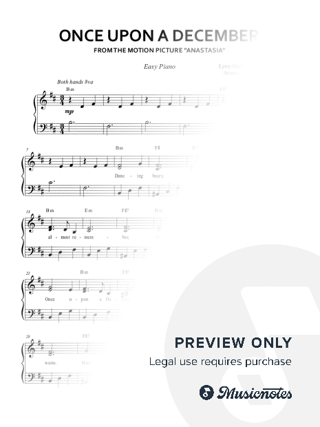 Once Upon a December (Easy Piano)